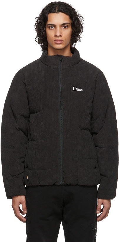 Photo: Dime Black Corduroy Wave Puffer Jacket