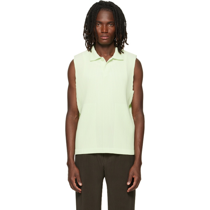 Photo: HOMME PLISSÉ ISSEY MIYAKE Green Monthly Colors July Polo