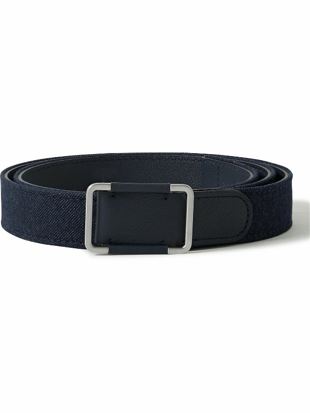 Photo: Loro Piana - 2cm Leather-Trimmed Denim Belt - Blue