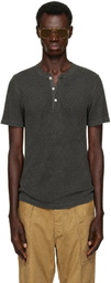 RRL Brown Button Placket Henley