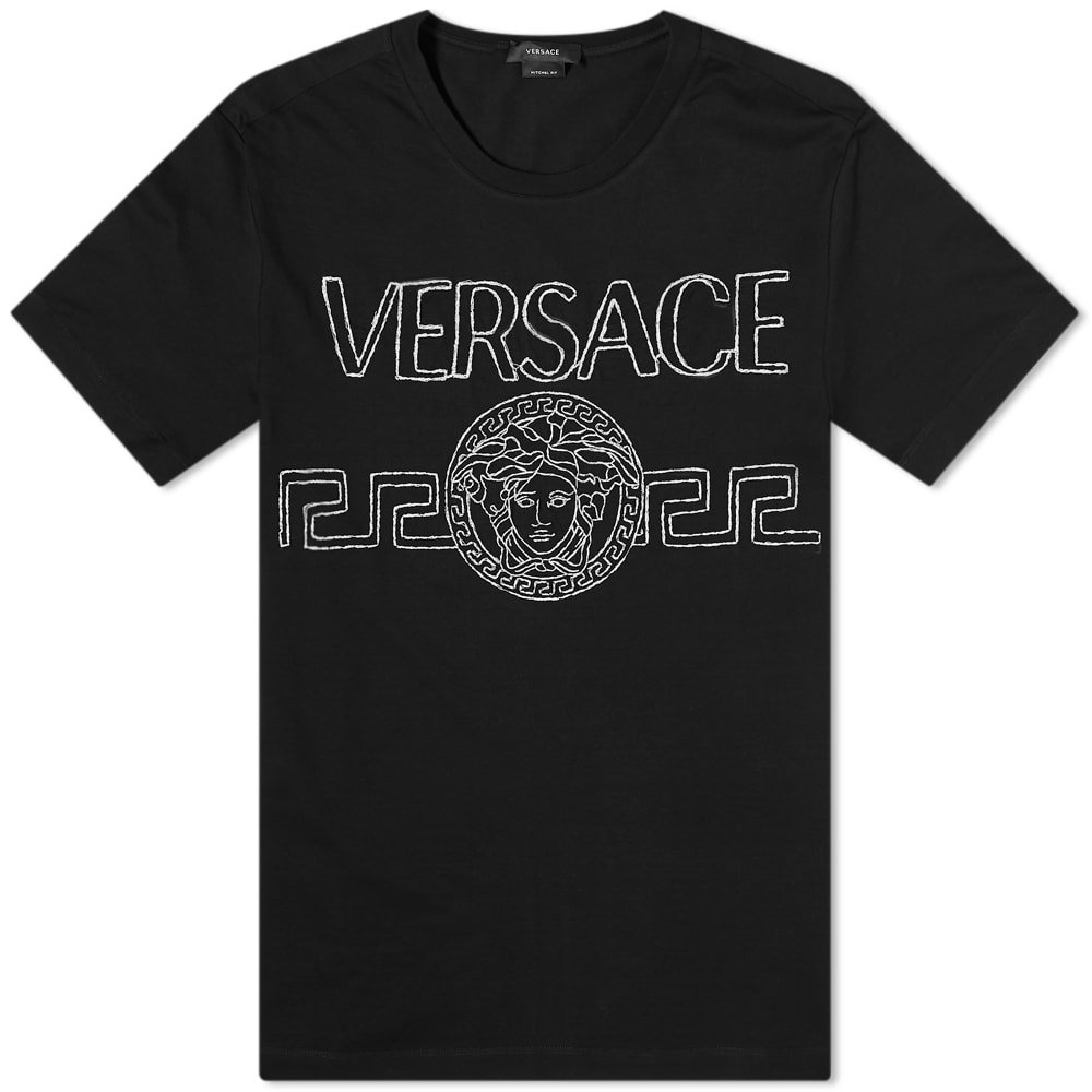 Photo: Versace Embellished Logo Tee