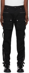 C2H4 Black Tulwar Cut Military Work Trousers