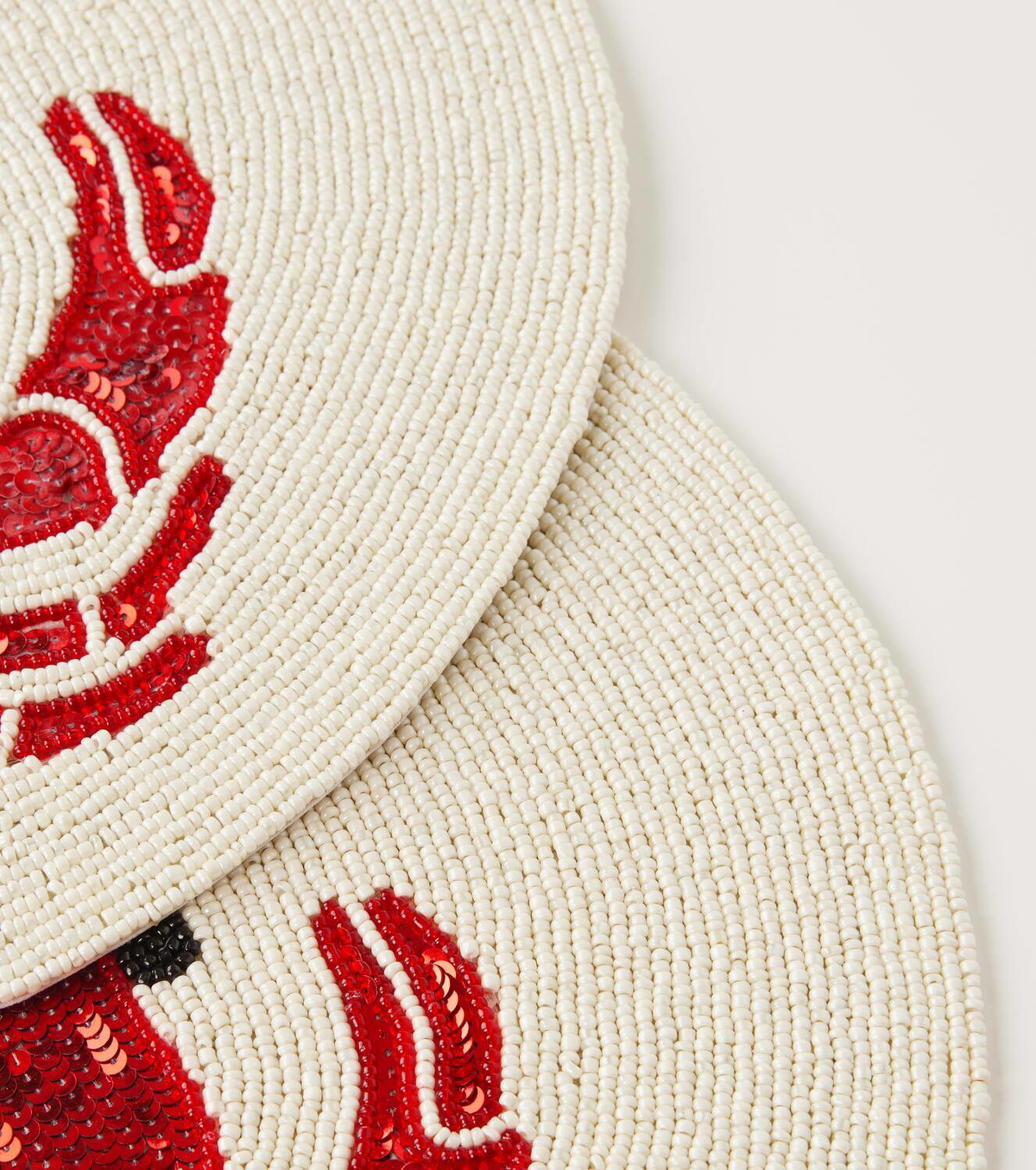 Les-Ottomans Crab set of 2 beaded placemats
