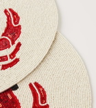 Les-Ottomans Crab set of 2 beaded placemats
