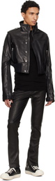 Rick Owens Black 'SUICIDE' Edition Temple Rev Leather Jacket