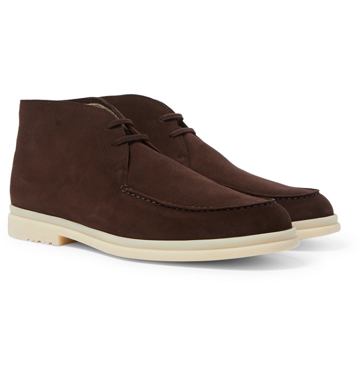 Photo: Loro Piana - Walk and Walk Cashmere-Lined Suede Boots - Brown