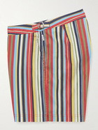 Orlebar Brown - Bulldog Mid-Length Striped Swim Shorts - Red