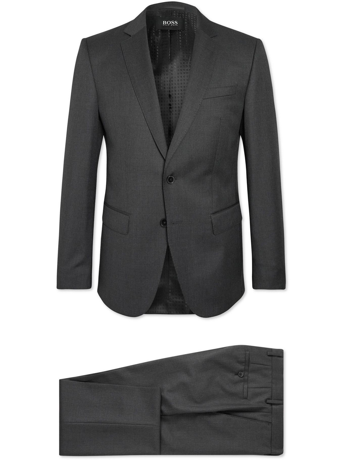 Hugo - H-Huge 214 Slim-Fit Virgin Wool Suit - Black Hugo Boss