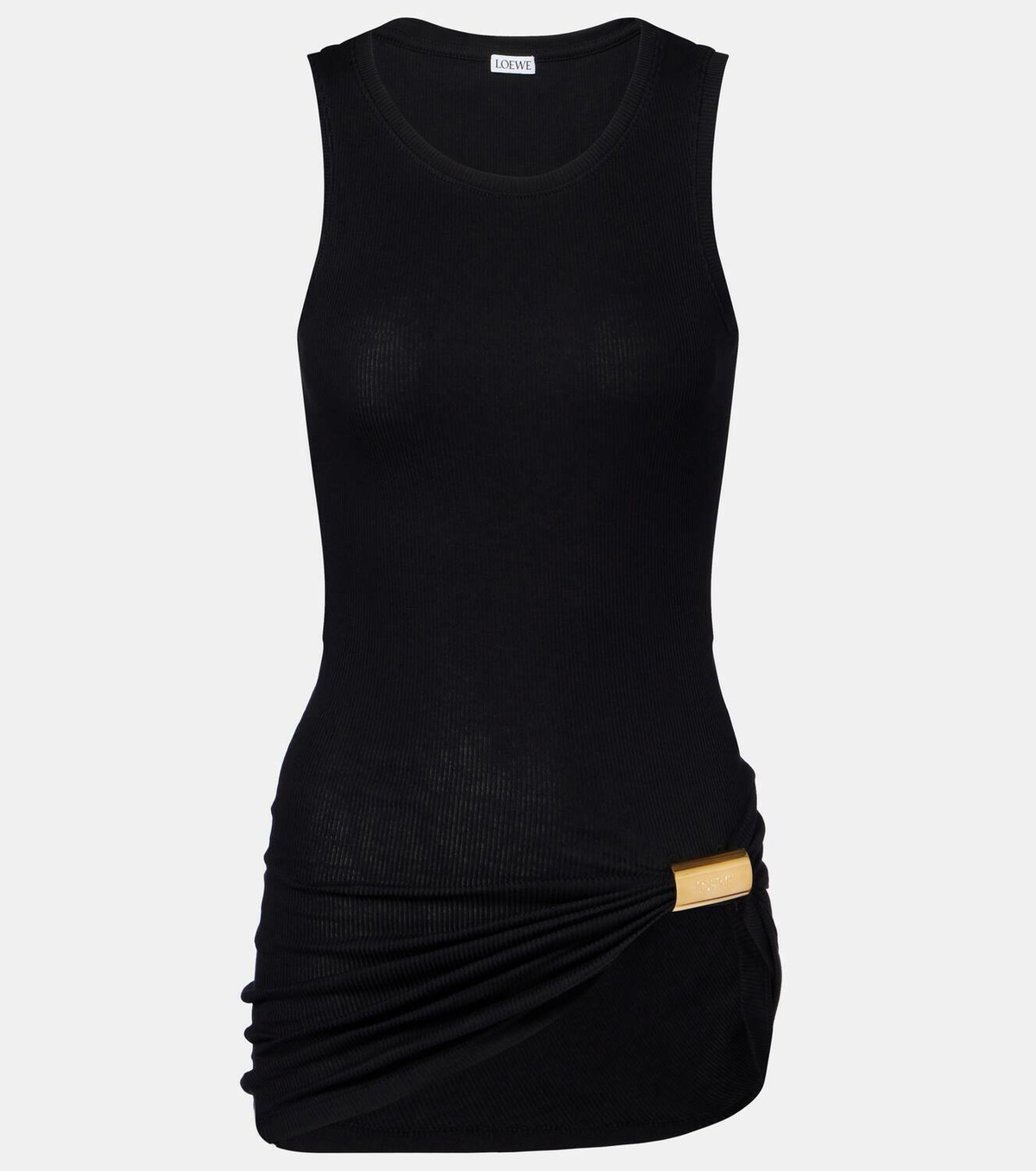 Loewe Asymmetric draped cotton-blend tank top
