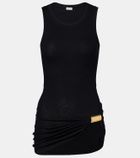 Loewe Asymmetric draped cotton-blend tank top