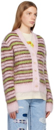 Marni Pink & Green Striped Cardigan