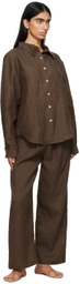 Deiji Studios Brown String Linen Pyjama Set