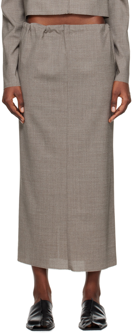 Gabriela Coll Garments Gray No.209 Maxi Skirt