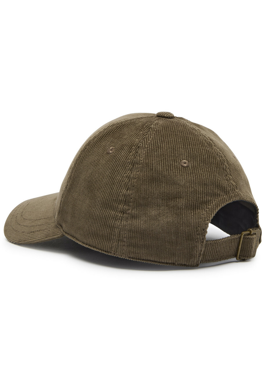 Saint Laurent Logo-embroidered Corduroy cap Khaki