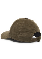 Saint Laurent Logo-embroidered Corduroy cap Khaki