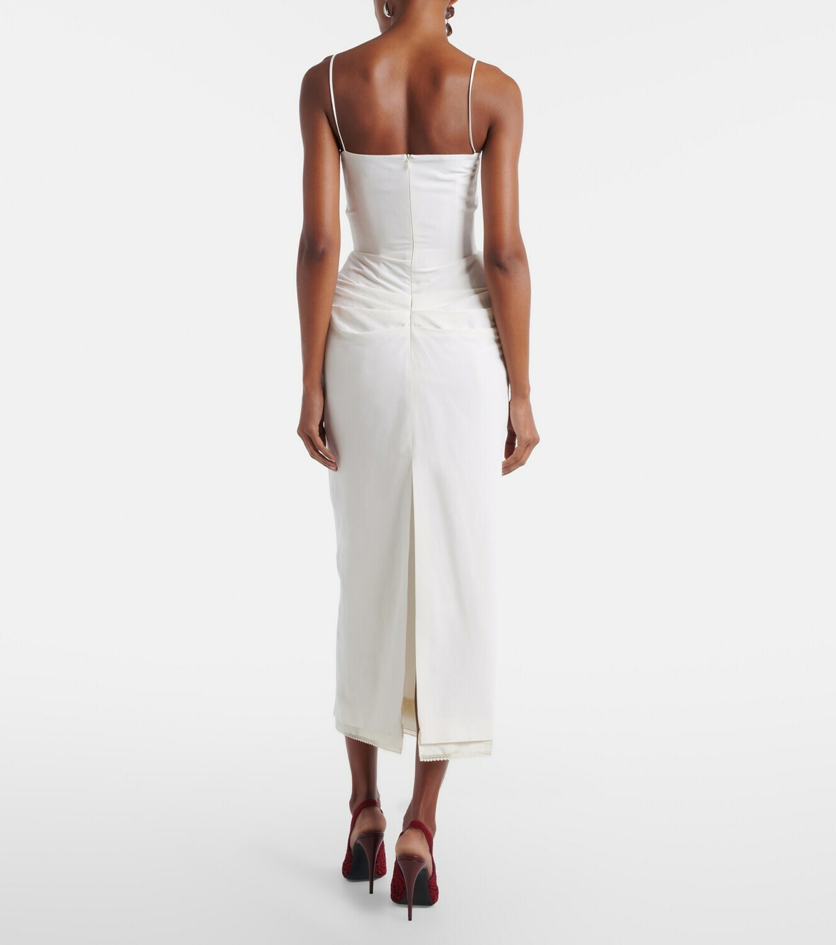 Magda Butrym Lace-trimmed silk corset dress