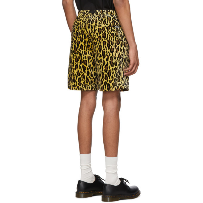 Wacko Maria Yellow Velvet Leopard Shorts Wacko Maria