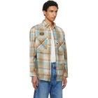 AAPE by A Bathing Ape Blue & Beige Main Long Sleeve Shirt