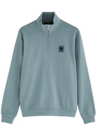 Belstaff Half-zip Logo Cotton Sweatshirt Blue