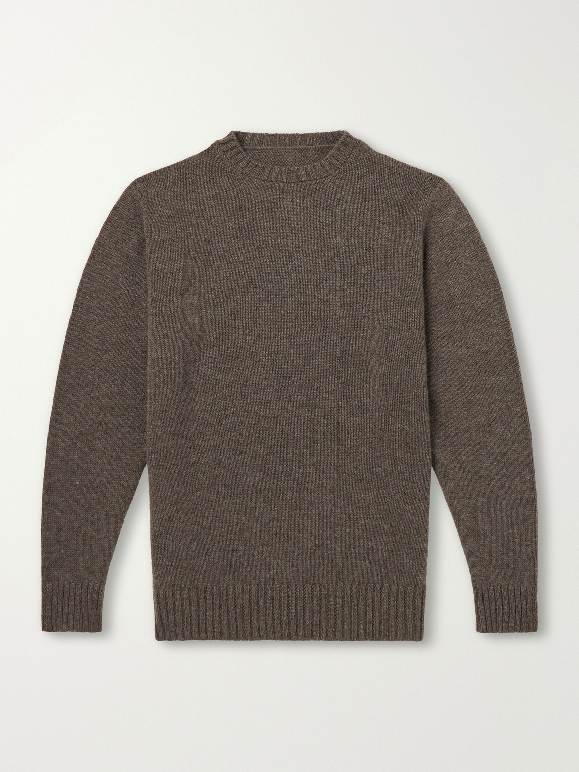 Anderson & Sheppard - Super Soft Rib-Trimmed Cashmere Sweater - Brown