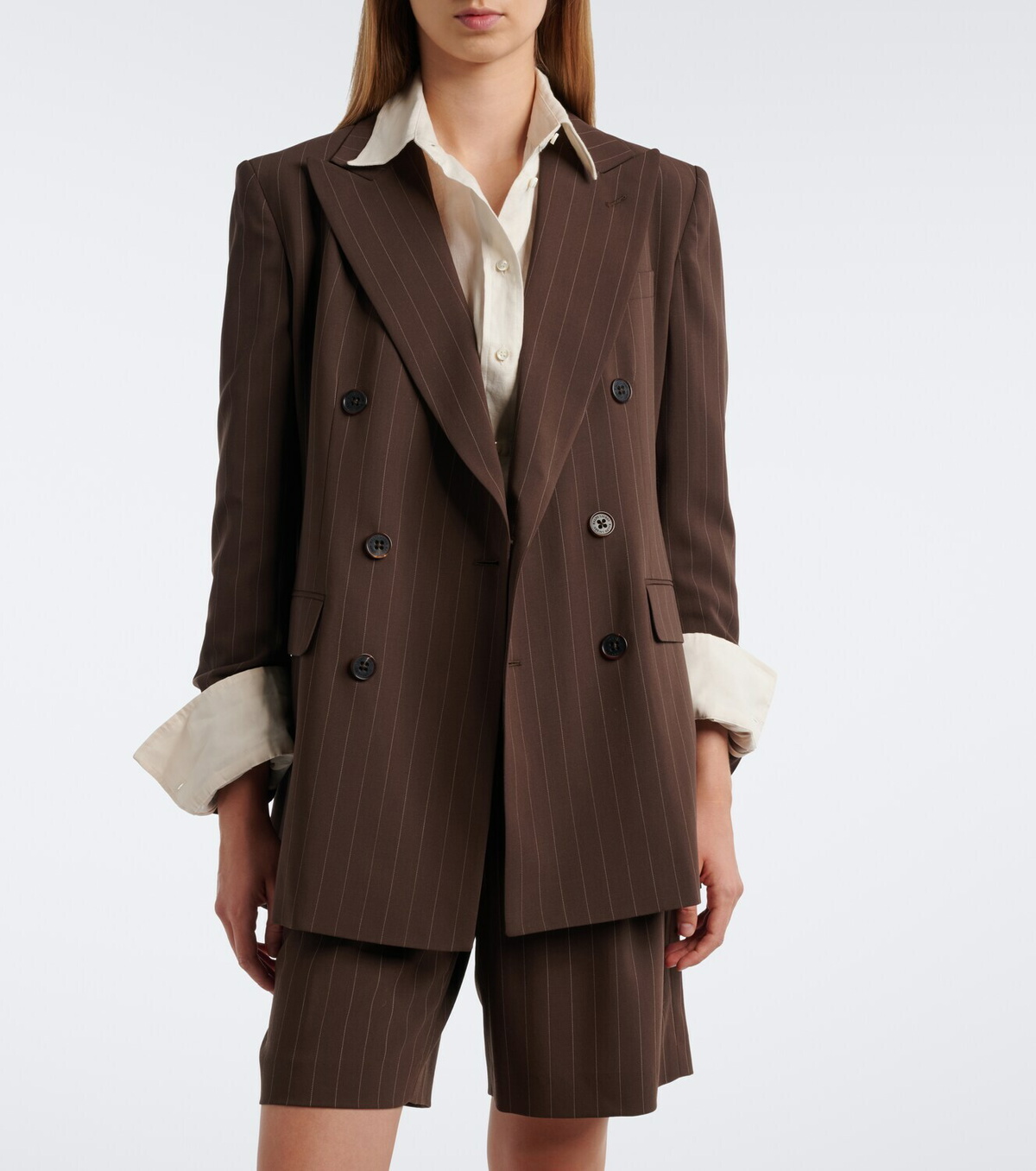 Ralph Lauren Collection Pinstripe double-breasted wool blazer
