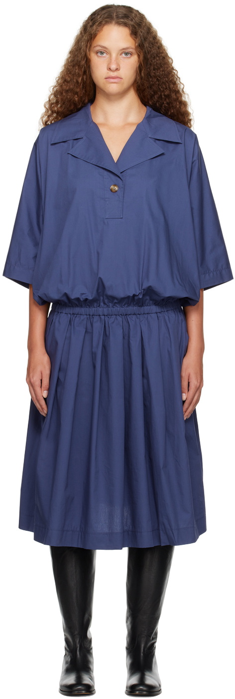Caro Editions Navy Amanda Midi Dress
