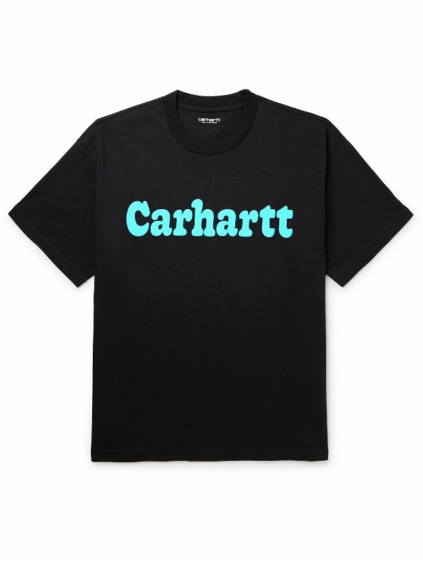 Photo: Carhartt WIP - Logo-Print Organic Cotton-Jersey T-Shirt - Black