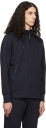 C.P. Company Navy Diagonal Raised Goggle Zip-Up Sweater