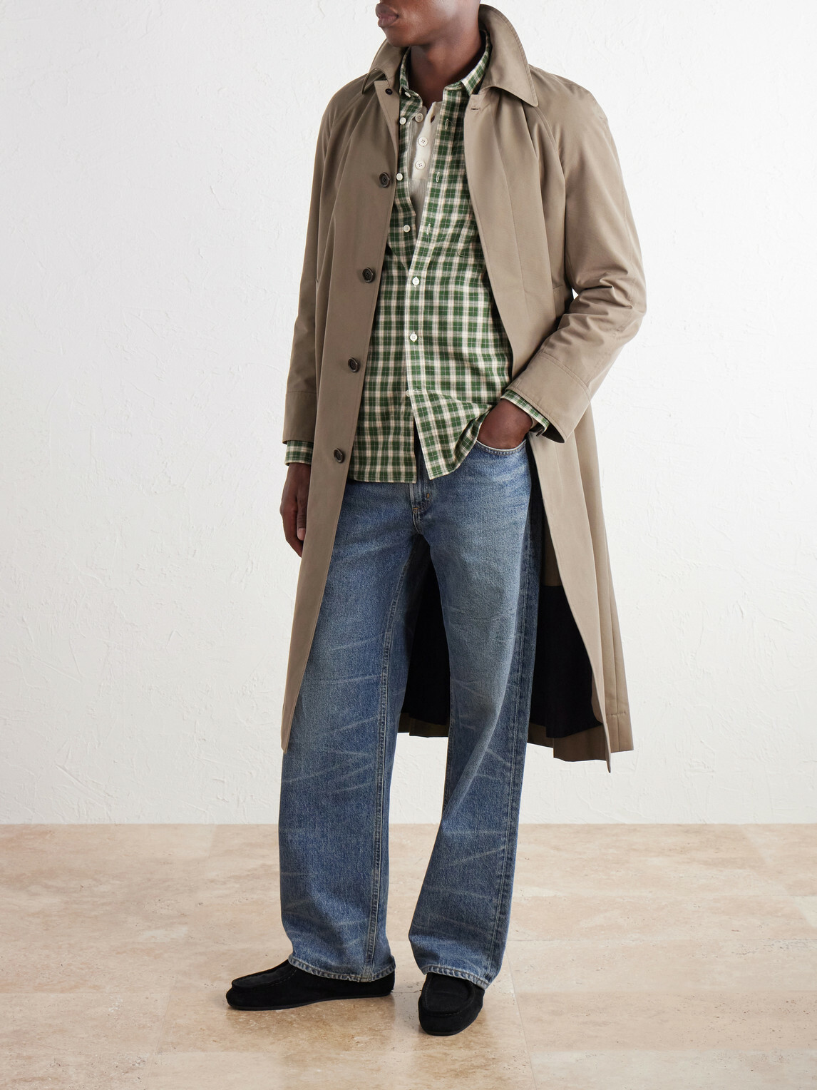 NN07 - Deon 5465 Checked Organic Cotton-Flannel Shirt - Green