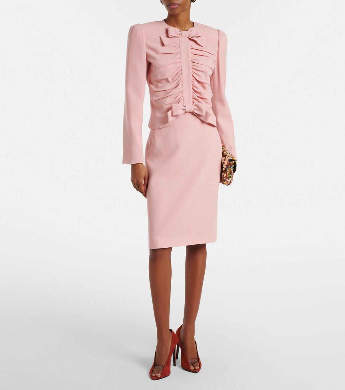Valentino Virgin wool crêpe midi skirt