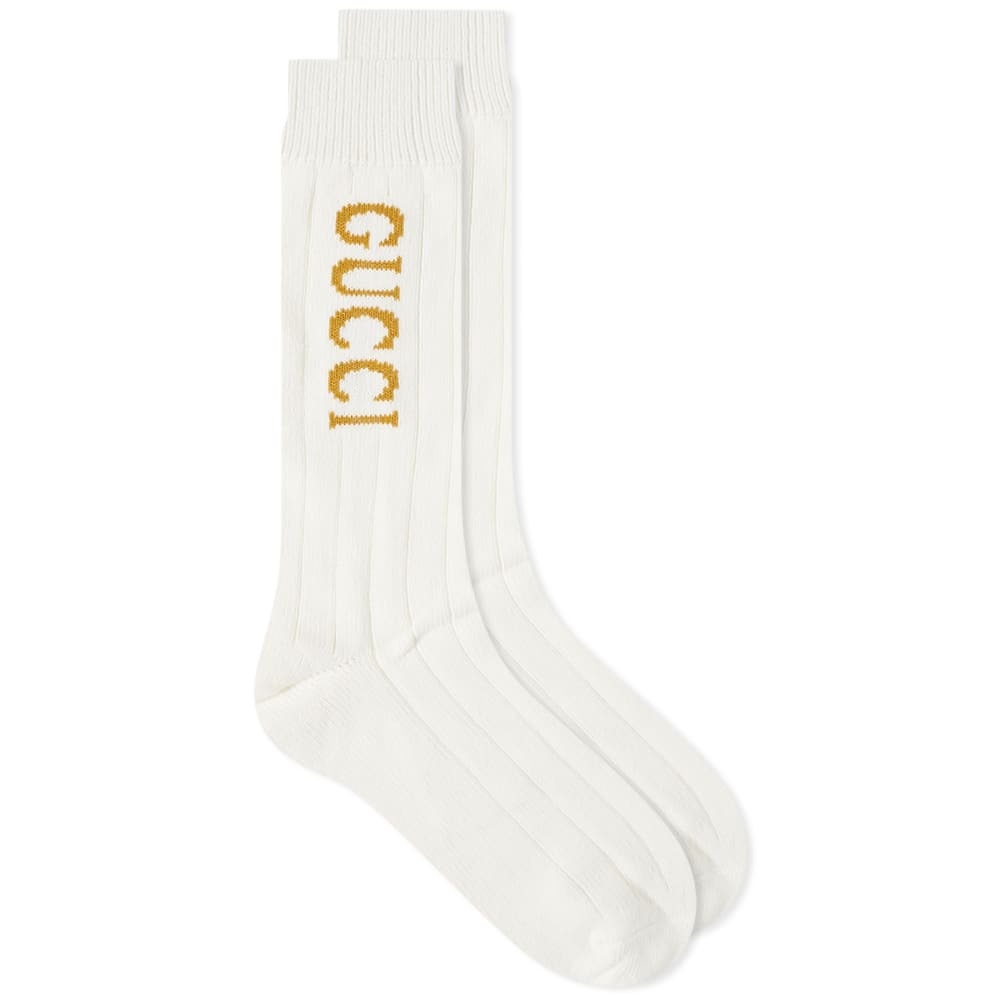 Gucci Men's Logo Sock in White Gucci
