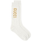 Gucci Men's Logo Sock in White