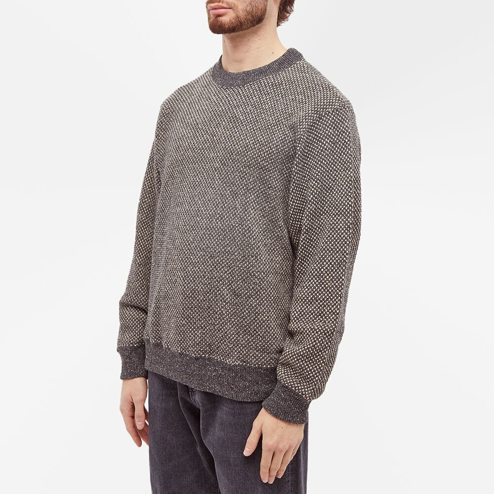 DIGAWEL Men's Hexagonal Pattern Crew Sweat in Charcoal Grey DIGAWEL