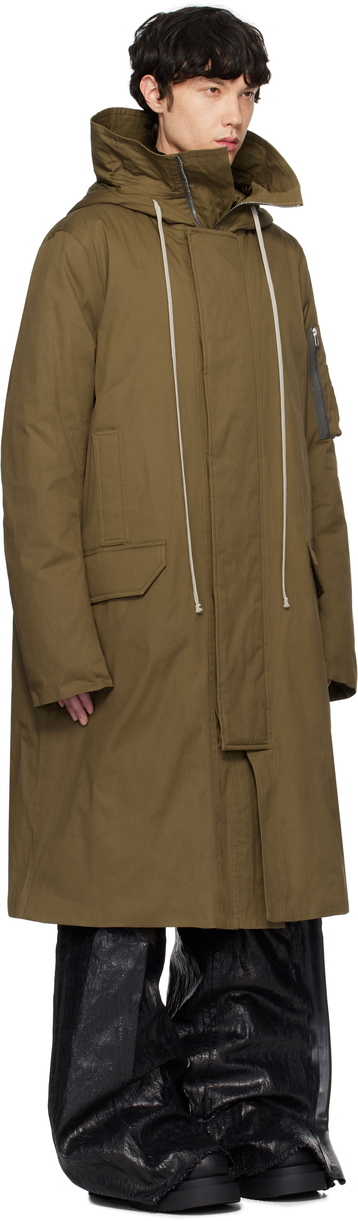 Rick Owens Khaki Porterville Megaparka Coat