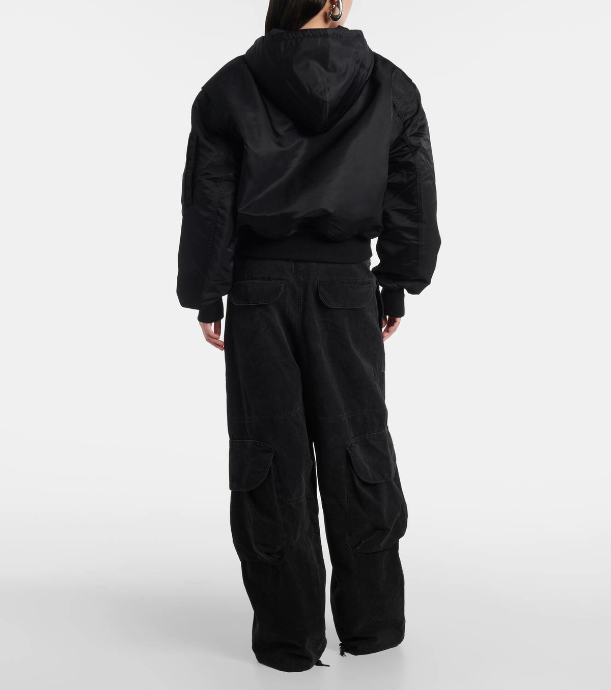 Entire Studios Broad hooded satin bomber jacket