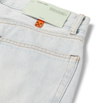 Off-White - EV BRAVADO Distressed Appliquéd Denim Jeans - Blue
