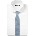 TOM FORD - 7.5cm Knitted Silk Tie - Men - Light blue