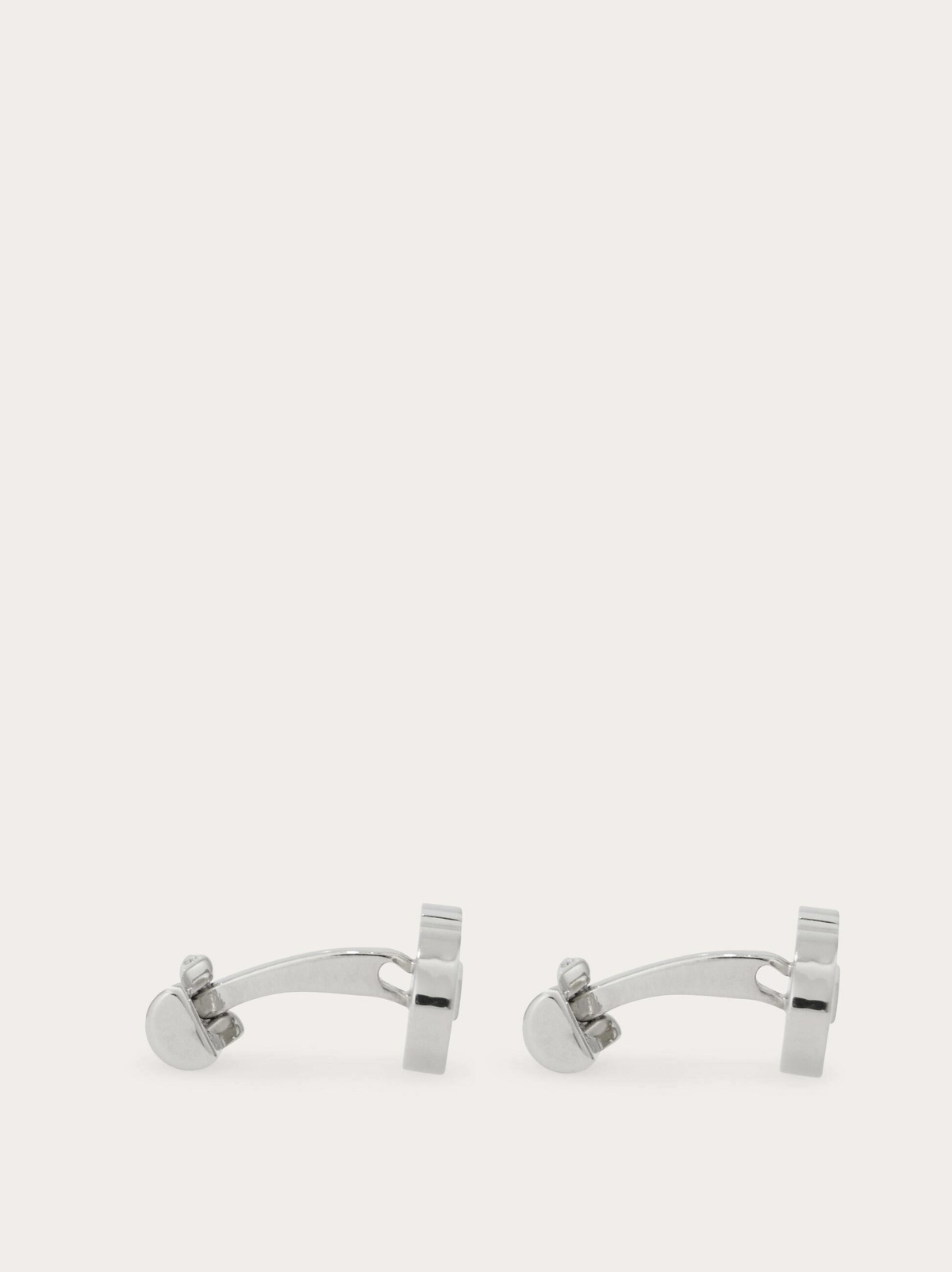 Ferragamo Mens Double Gancini cufflinks in Silver