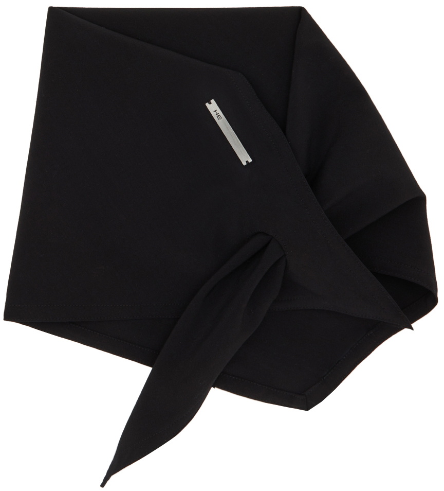 HELIOT EMIL Black Asymmetric Bandana Scarf