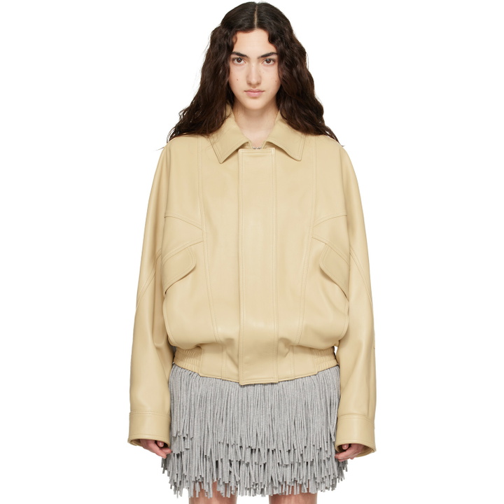 Photo: ABRA Yellow Leather Bomber Jacket