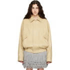 ABRA Yellow Leather Bomber Jacket