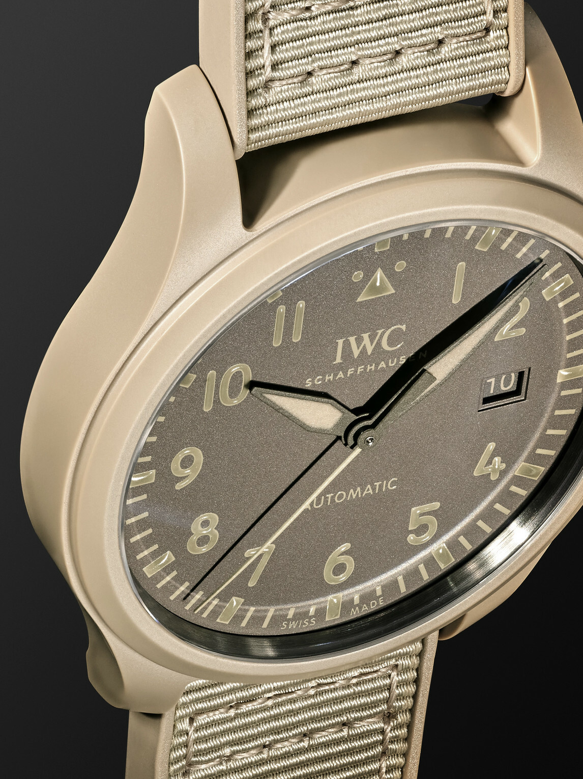 IWC Schaffhausen - Pilot's Top Gun Mojave Desert Automatic 41mm Ceramic, Rubber and Grosgrain Watch, Ref. No.: IW328106