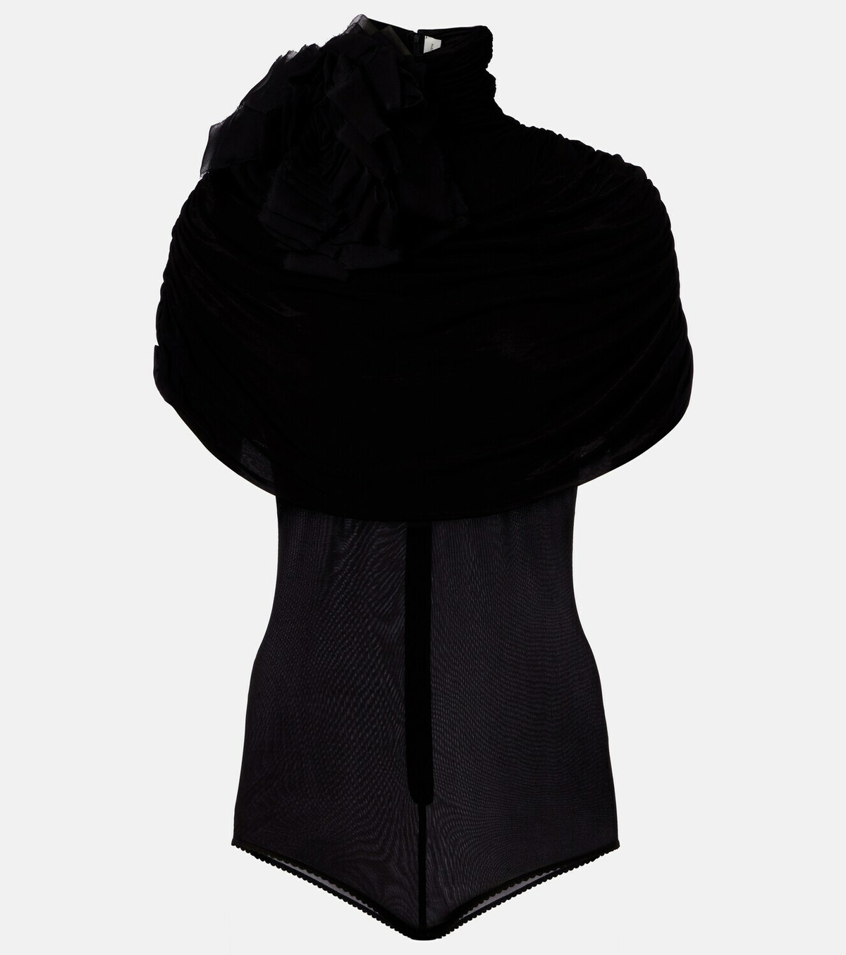 Magda Butrym Floral-appliqué caped bodysuit