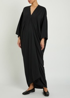 Rick Owens Tommykite Crepe Maxi Dress Black