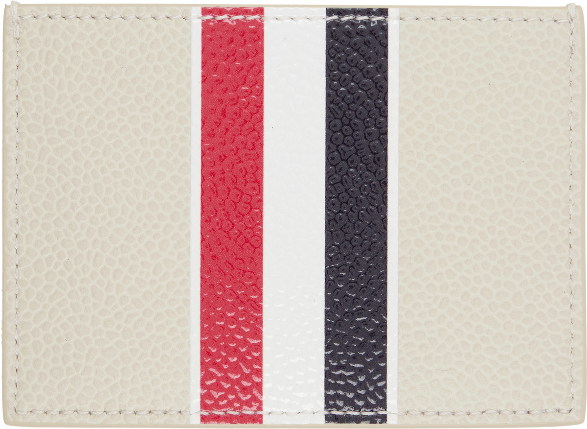 Thom Browne Beige Single Card Holder
