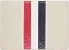 Thom Browne Beige Single Card Holder