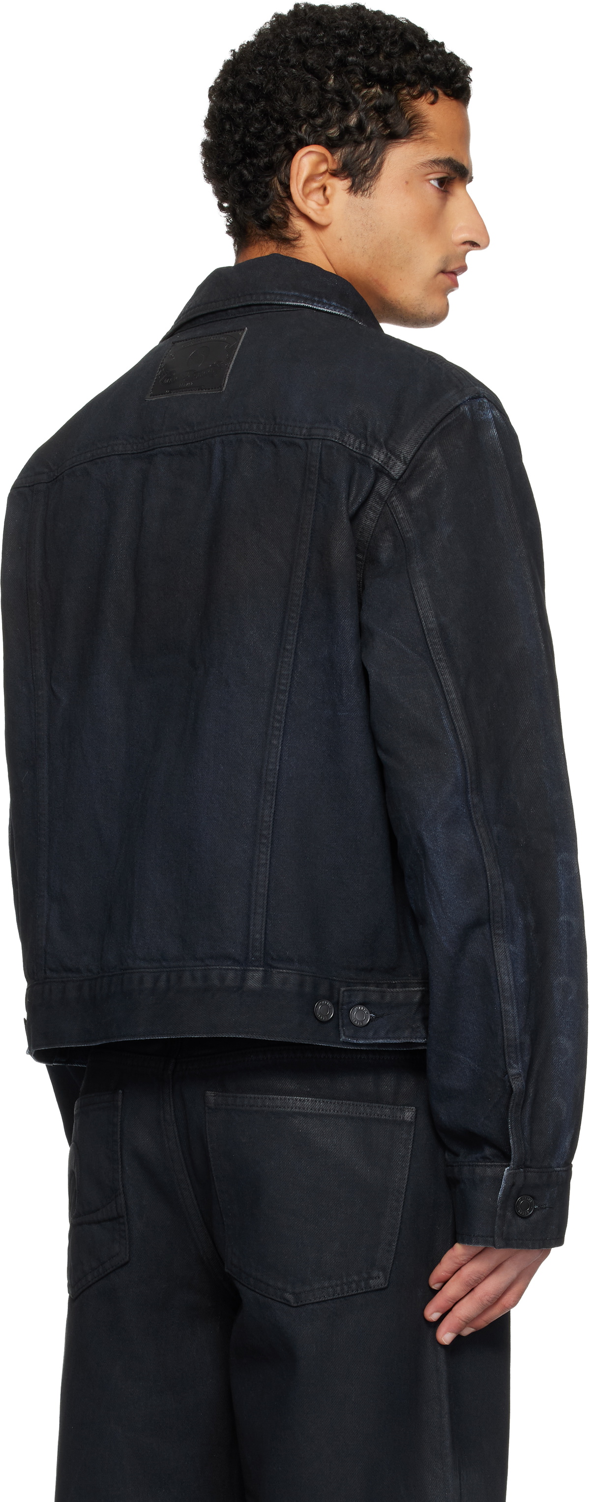 Marine Serre Black Moon Waxed Denim Jacket
