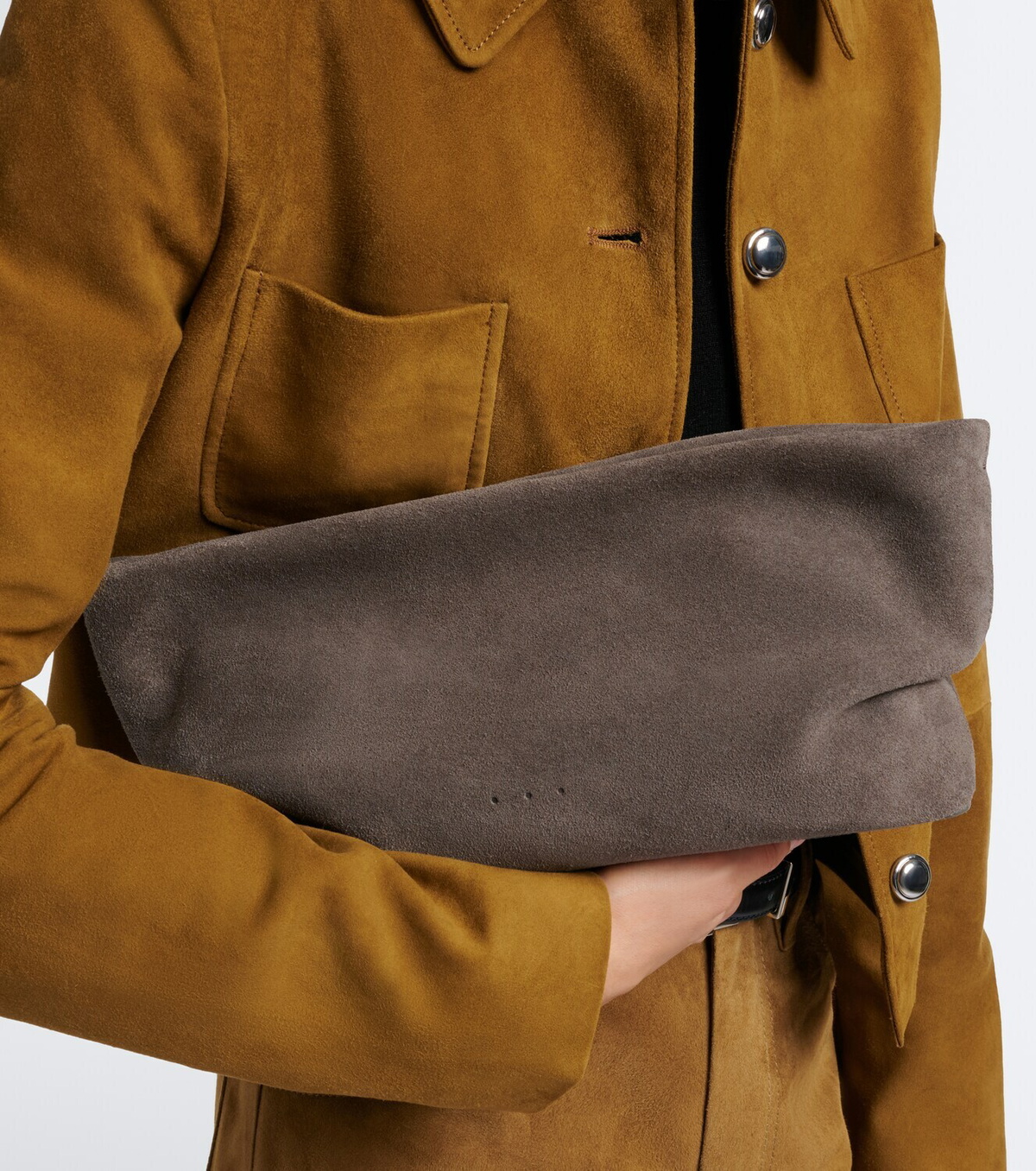 Aesther Ekme Nina Mini suede clutch