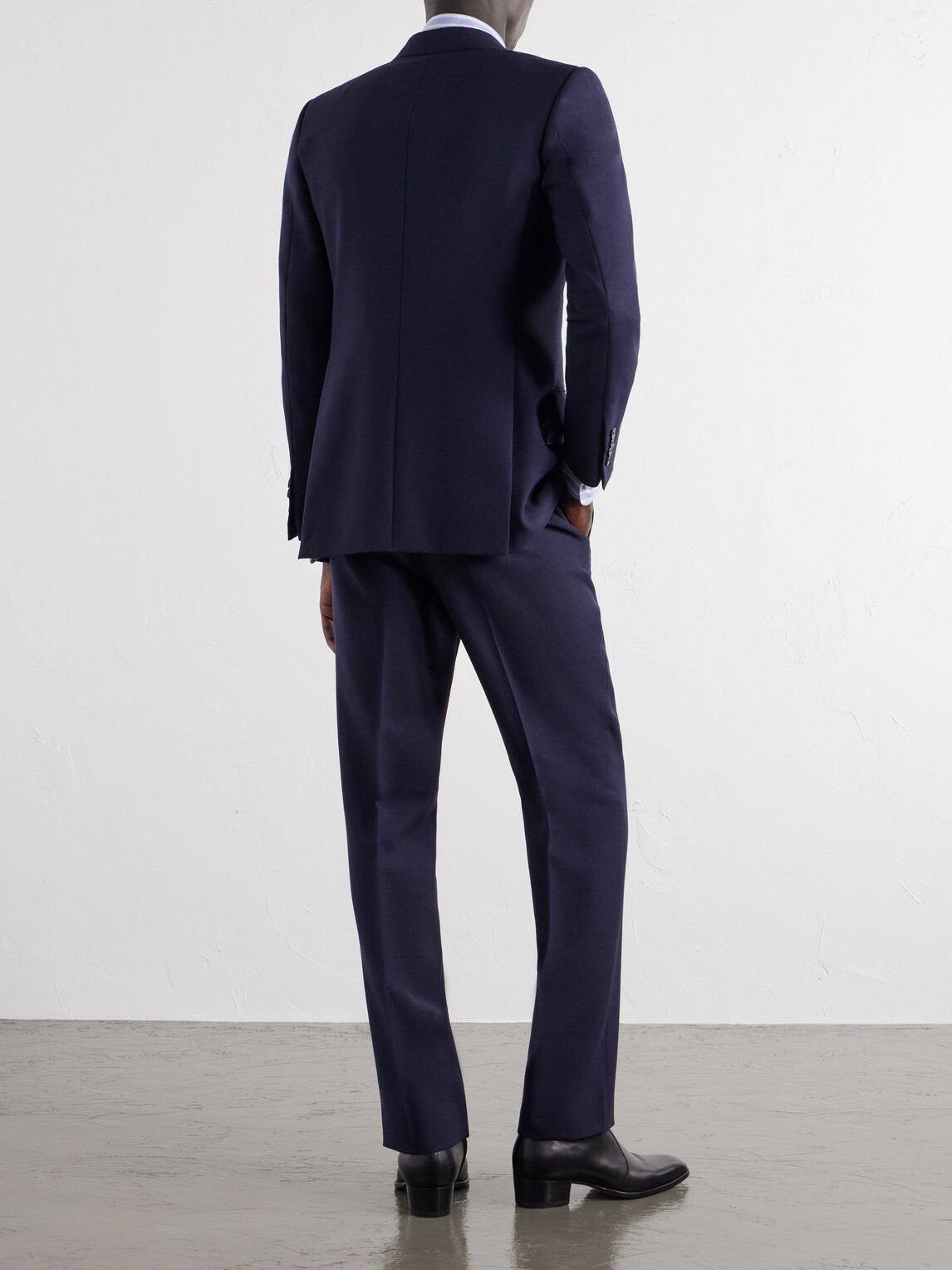 Husbands - Double-Breasted Wool-Fresco Suit - Blue