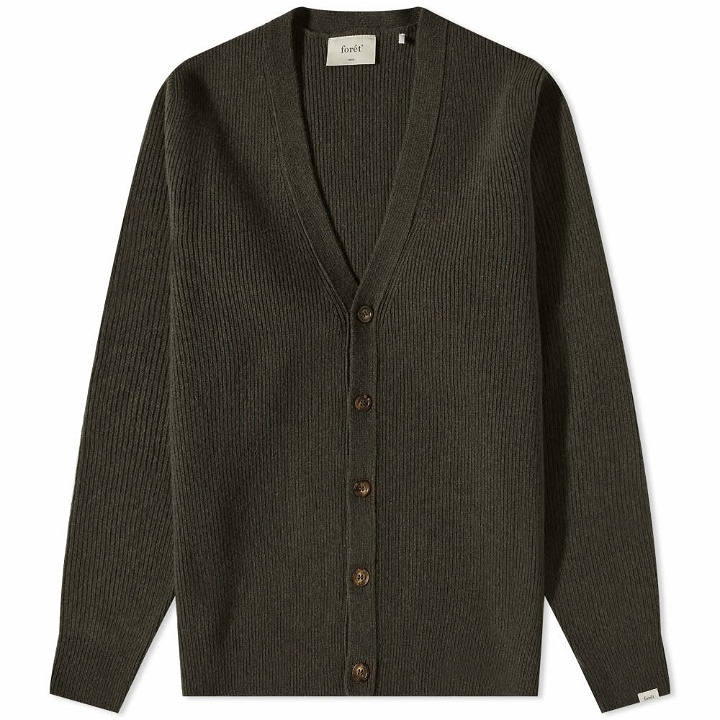 Photo: Foret Men's Sprout Rib Cardigan in Army
